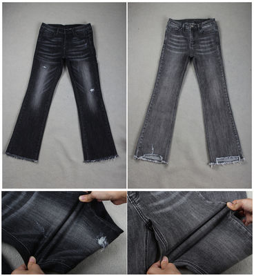 Bon prix Tissu noir foncé de denim de jeans de bout droit de puissance de coton pour les hommes maigres de femmes de guêtres en ligne