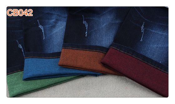 Bon prix Jeans de tissu de denim de fil de trame de couleur de Spandex de coton pour le vêtement en ligne