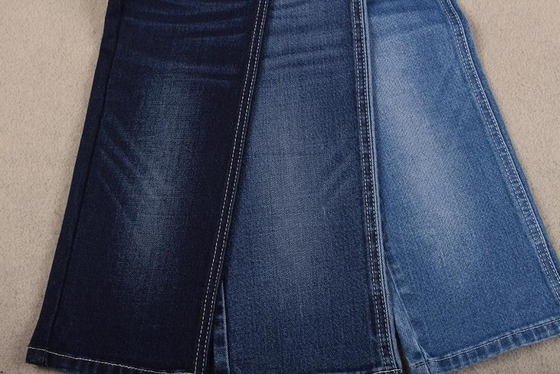 Tissu visqueux 58/59" de denim de Spandex de polyester de coton bleu-foncé