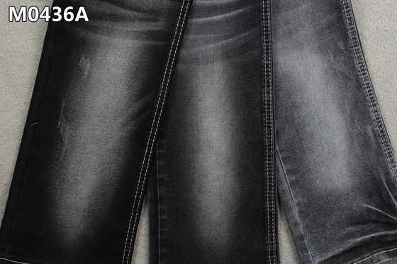 bout droit élevé 62/63" de tissu de denim de Spandex de polyester du coton 10.4oz sanforisant le postérieur noir