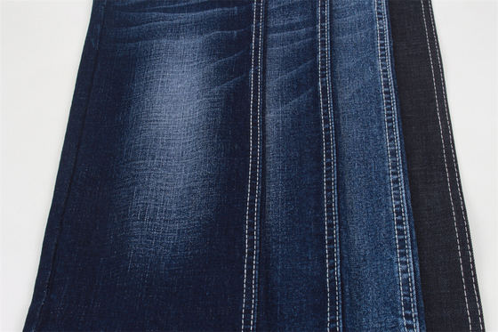10.5Oz Crosshatch Slub Denim Fabric avec Stretch Soft Hand Feel Black Color