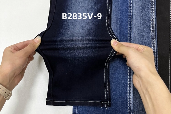 Disponible en tissu denim de couleur bleu foncé élastique de poids moyen, produits prêts pour la fabrication de jeans