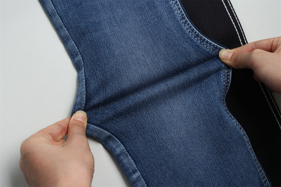 10.5 oz Tissu satiné denim pour femmes Jeans haute étirement Super bleu foncé