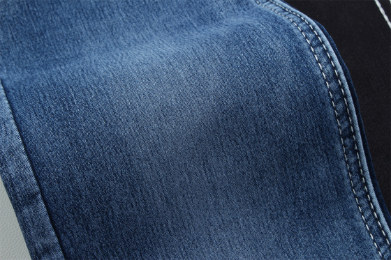 10.5 oz Tissu satiné denim pour femmes Jeans haute étirement Super bleu foncé