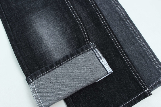 100% coton crosshatch drap denim tissu rigide pour le style de la mode 13 oz couleur noire vente à chaud au marché indien