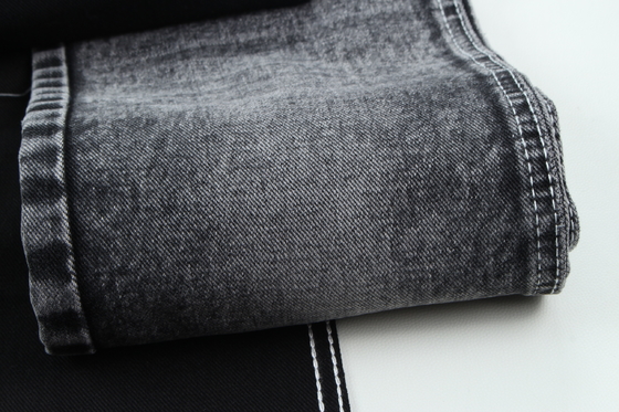 13.5oz couleur noire super sombre tissu denim rigide 100% coton fil recyclé pour le travailleur Jean Tissu Noir Noir arrière