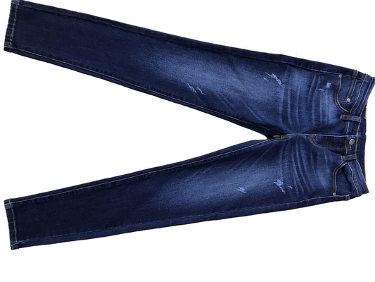 Tissu en denim à haute étirement bleu indigo pour jeans