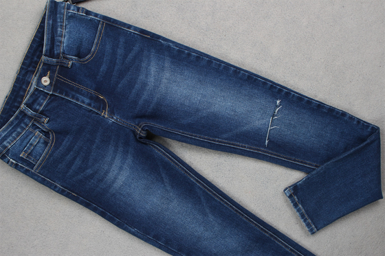 Tissu en denim à haute étirement bleu indigo pour jeans