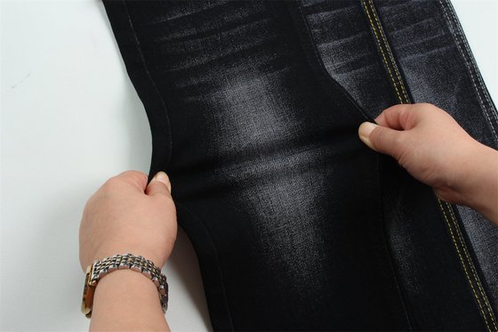 Noir Noir coton polyester rayon spandex denim tissu pour les jeans