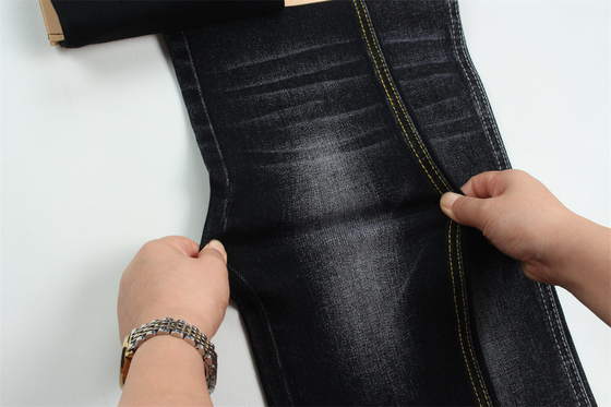 Noir Noir coton polyester rayon spandex denim tissu pour les jeans