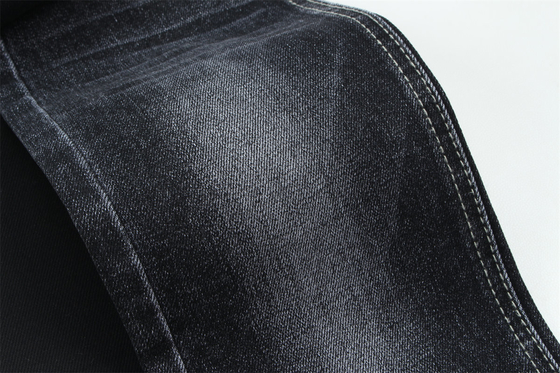 Noir Noir coton polyester rayon spandex denim tissu pour les jeans