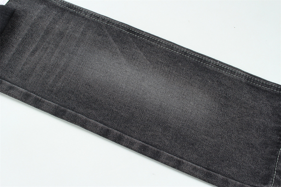 11 oz de denim rigide 56%C 44%P Noir et noir arrière largeur 180cm