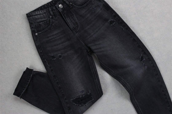 190cm 13oz noir noir coton polyester rigide denim tissu pour les jeans