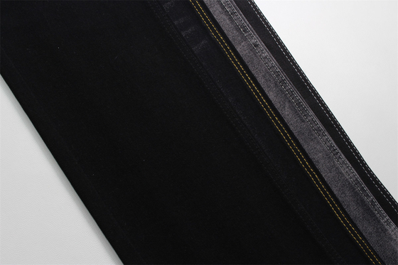 190cm 12oz noir noir coton polyester rigide denim tissu pour les jeans