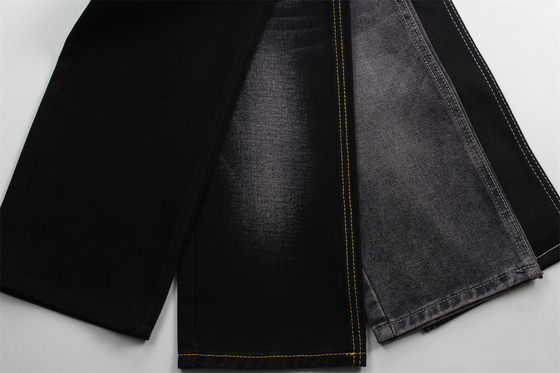 190cm 12oz noir noir coton polyester rigide denim tissu pour les jeans