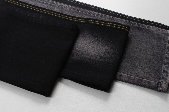 190cm 12oz noir noir coton polyester rigide denim tissu pour les jeans