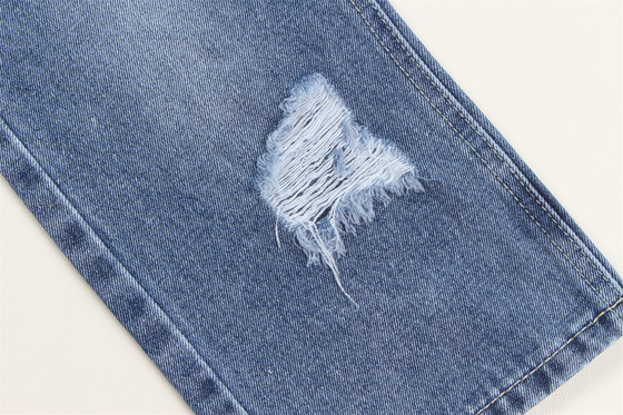 190cm bleu indigo coton polyester tissu rigide en denim pour les jeans