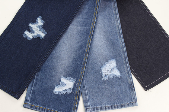 190cm bleu indigo coton polyester tissu rigide en denim pour les jeans