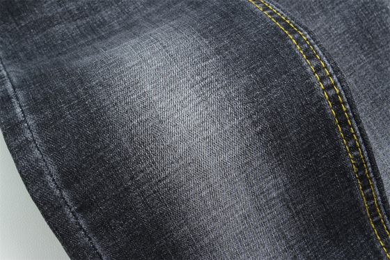 La qualité la plus élevée Noir foncé Crochet élastique Tissu en denim pour hommes Jeans