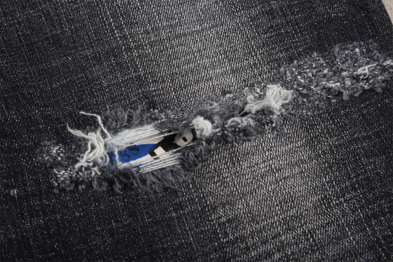 La qualité la plus élevée Noir foncé Crochet élastique Tissu en denim pour hommes Jeans
