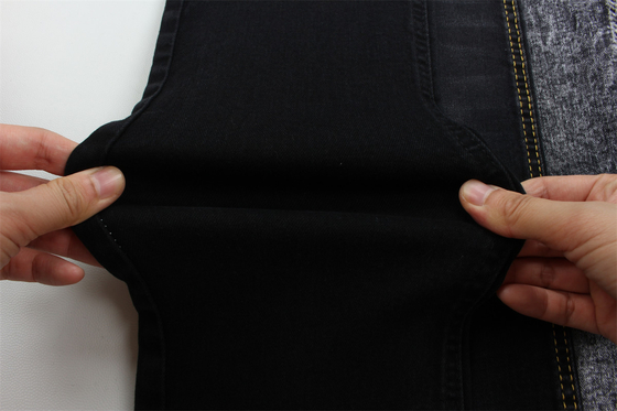 10 onces Noir Noir Bon étirement Tissu en denim Pour les jeans
