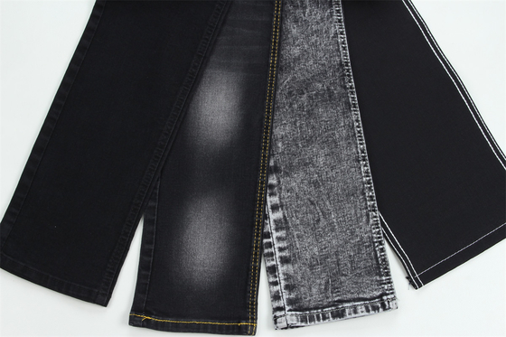 10 onces Noir Noir Bon étirement Tissu en denim Pour les jeans