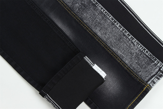 10 onces Noir Noir Bon étirement Tissu en denim Pour les jeans