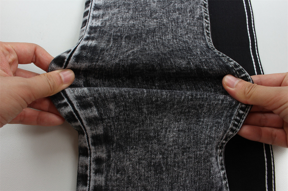 10 onces Noir Noir Bon étirement Tissu en denim Pour les jeans