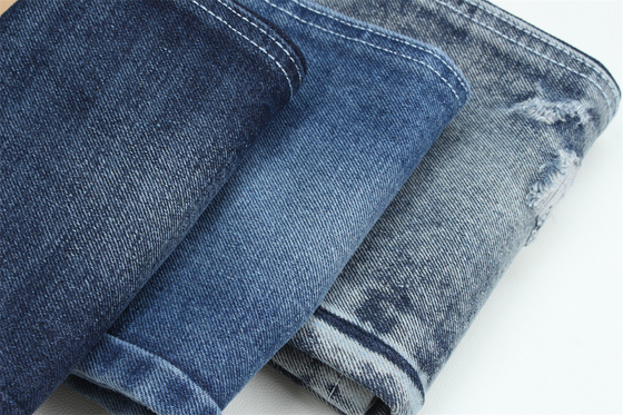 Tissu de denim en fibre recyclée dans un bleu très profond 11,5 oz Haute élasticité