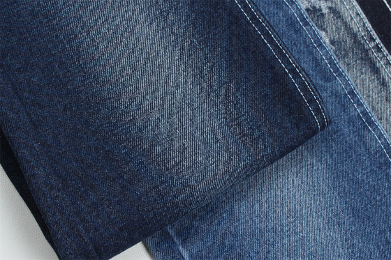 Tissu de denim en fibre recyclée dans un bleu très profond 11,5 oz Haute élasticité