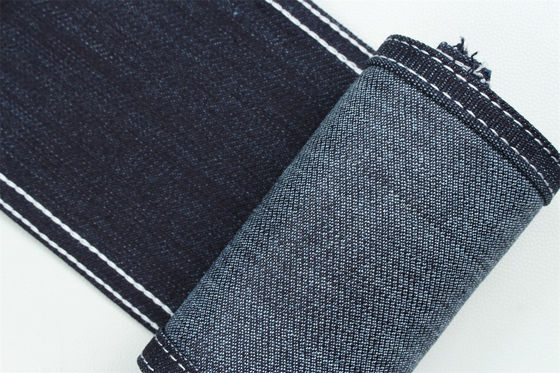 Tissu denim extensible slub Sanforisé spécial tissage coton polyester élasthanne