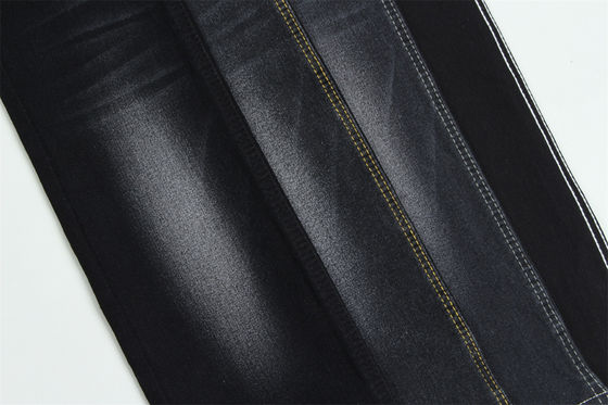 Full Lycra Satin Tissue Noir Noir Tissu en denim à haute étirement