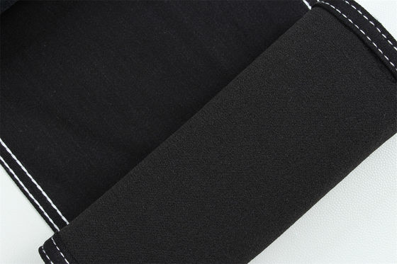 Full Lycra Satin Tissue Noir Noir Tissu en denim à haute étirement