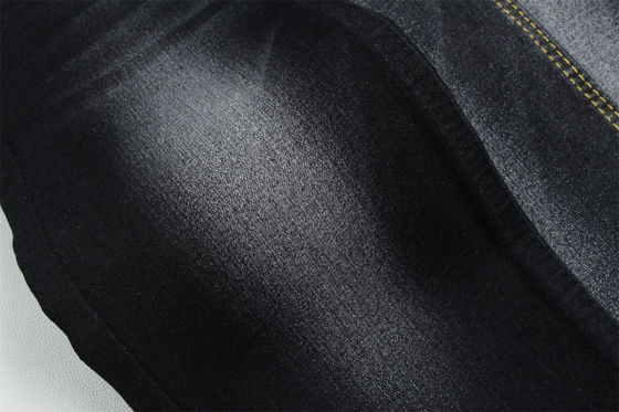Full Lycra Satin Tissue Noir Noir Tissu en denim à haute étirement