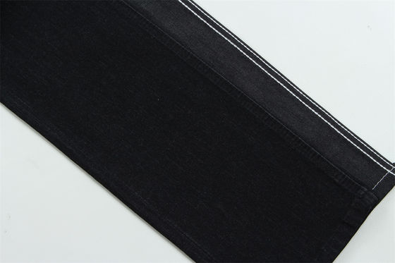 Tissu denim slub extensible noir foncé pour jeans enfants et femmes