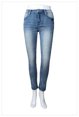 Tissu denim bleu foncé extensible en Lycra pour jeans femme et jupes