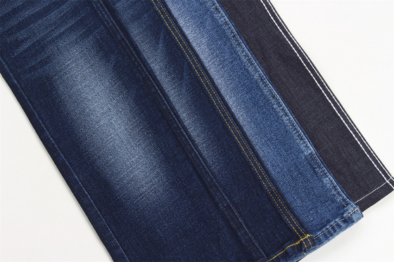 Tissu denim extensible spécial Dobby tissé croisé avec effet de fausses côtes, 190 cm