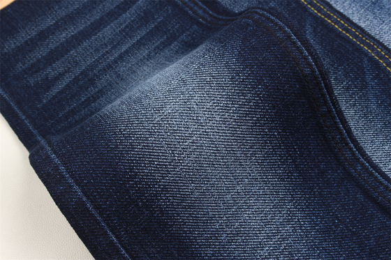 Tissu denim extensible spécial Dobby tissé croisé avec effet de fausses côtes, 190 cm