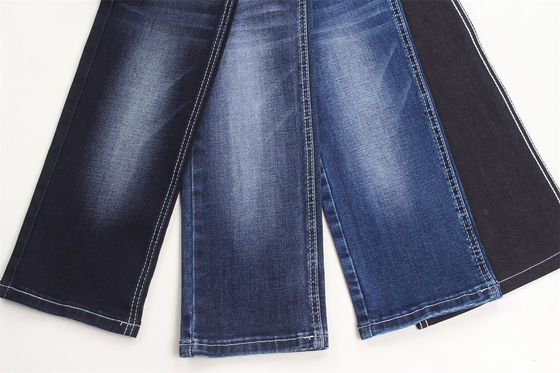 Tissu denim extensible Lycra Lyocell, coton, polyester, rayonne, élasthanne, slub, pour jeans