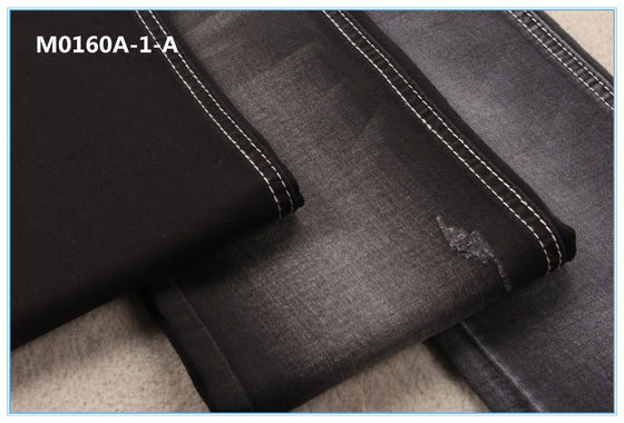 tissu cassé de denim de bout droit de noir de sergé de 8Oz TR
