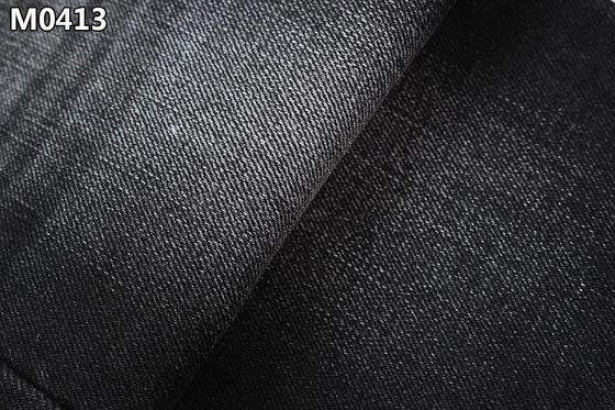 Jeans de trame noirs de mèche de chaîne de tissu de denim de bout droit de comité technique dans 2 côtés