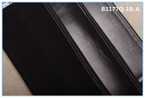 Le faux courant de sort a tricoté le tissu noir 9.3oz de jeans
