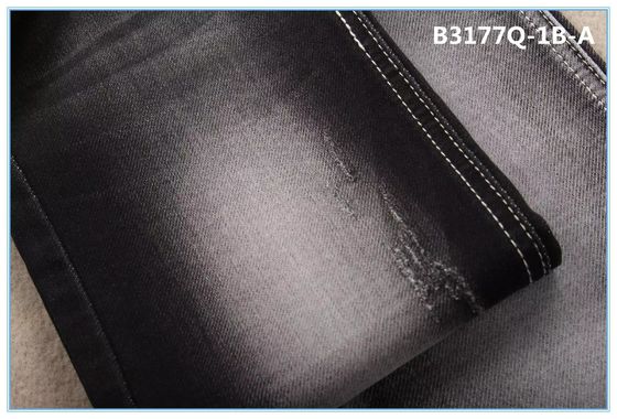 Le faux courant de sort a tricoté le tissu noir 9.3oz de jeans