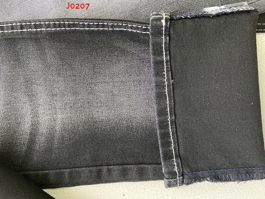 Tissu de haut de denim de noir de bout droit de 10,2 onces pour le pantalon de fille de jeans de femmes