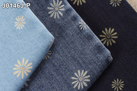 Matière première imprimée par fleur de bout droit de tissu de sergé de denim pour la mode de jeans de femmes