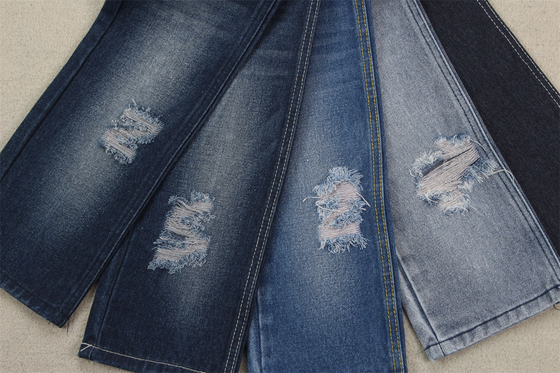 GOTS tissu 100% de denim de coton de 13,5 onces qu'aucun bleu de bout droit n'a réutilisé