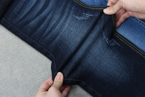 Indigo Blue Crosshatch Denim Tissu Slub Plein étirement 10,3 Une fois les jeans Matériaux