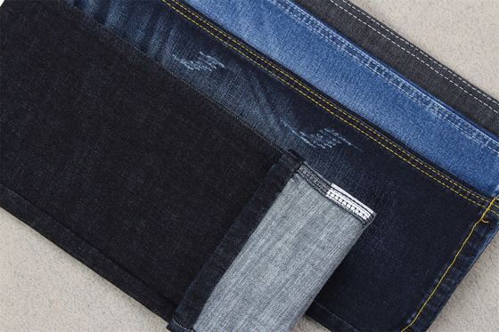 Indigo Blue Crosshatch Denim Tissu Slub Plein étirement 10,3 Une fois les jeans Matériaux