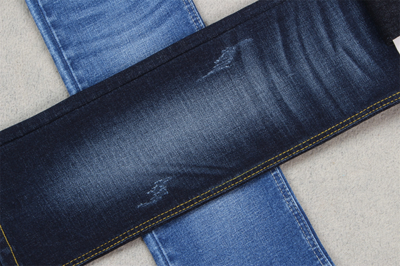 Indigo Blue Crosshatch Denim Tissu Slub Plein étirement 10,3 Une fois les jeans Matériaux