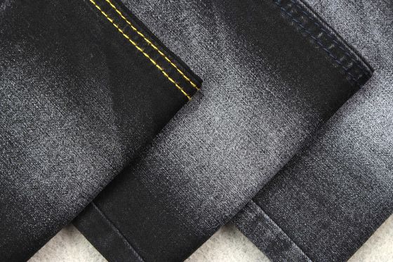 Bon prix Tissu noir pur 9OZ de denim de postérieur noir pour la fabrication de jeans en ligne